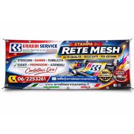 Striscione in  PVC su rete mesh con stampa a misura come da richiesta da inviare per quotazione RMEL