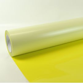 Termotrasferibili colorati da taglio in PU bobina da cm.50X25mt. Cod. 419 colore giallo limone