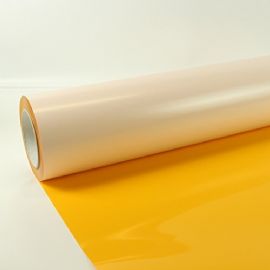 Termoadesivo colorato da taglio in PU bobina da cm.50X25mt. Cod. 410 colore giallo 