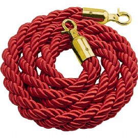 Cordone rosso con ganci dorati RBCRD2 lunhezza 2mt. diametro 30mm.