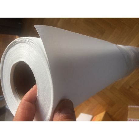 Tela Canvas in poliestere retro bianco finitura matt cod. RBPS600-44 CM.111x20MT.ECO SOLVENT LATEX