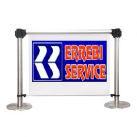 Colonnine  doppie con attacchi per applicazione banner informativo RBAGC-KIT2 senza nastro