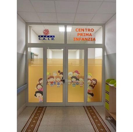 Pellicola adesiva sabbiata da stampa per vetri Rotolo H.CM.122x50MT. RBSS/122