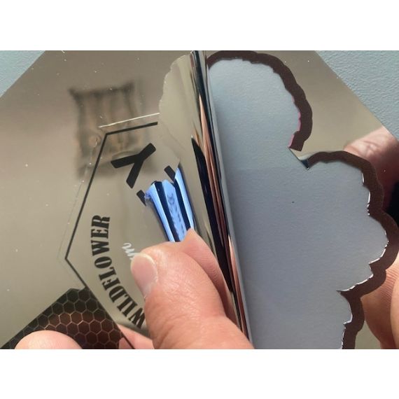 Poliestere adesivo da stampa e taglio plotter effetto argento specchio  RBABPOL/137 