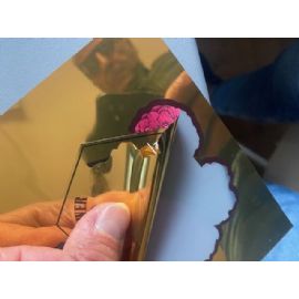 Poliestere adesivo da stampa e taglio plotter effetto oro specchio  RBOBPOL/1375