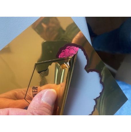 Poliestere adesivo da stampa e taglio plotter effetto oro specchio  RBOBPOL/1375