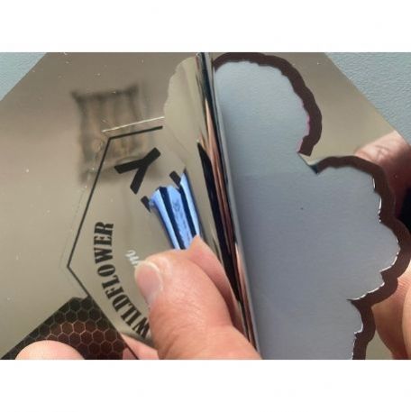 Poliestere adesivo da stampa e taglio plotter effetto argento specchio  RBABPOL/1375 