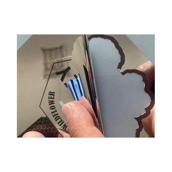 Poliestere adesivo da stampa e taglio plotter effetto argento specchio  RBABPOL/1375 