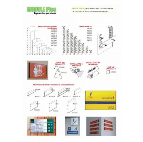 Segnaletica direzionale in alluminio per interno ed esterno. Catalogo generale