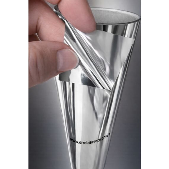 Poliestere  adesivo da stampa e taglio plotter effetto argento specchio  RBABPOLH/137