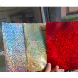 Pellicole adesive glitterate oro argento e rosso glitter